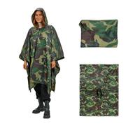 Raincoat Poncho 3in1 Parka Reusable Waterproof Tarp Ground Sheet Mac Camouflage