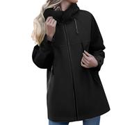 Raincoat Women Womens Raincoats Waterproof with Hood Oversize Solid Long Coat Loose Drawstring Full-Zip Hooded Casual Outdoor Raincoat with Rain Ponchos for Women