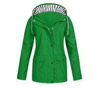 Raincoats for Women Uk, Women's Lightweight Rain Jackets Plus Size Hooded Breathable Running Raincoats Active Trench Windbreaker with Hood for Cycling Hiking Teenage Girls Gifts,Green,4XL,U165K