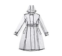 Raincoats Waterproof Transparent Plastic Clear Long Ladies Women Men Rain Coat Jackets Hooded With Belt (Color : A-01, Size : XL)