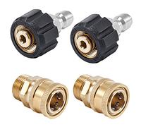 Raincovo Pressure Washer Quick Connect Fittings, M22 14mm to 3/8 Inch Hose Adapter, 4 Pieces