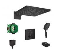 Raindance E300 matt black shower set with ShowerSelect finishing set (RaindanceNoirMat-1)
