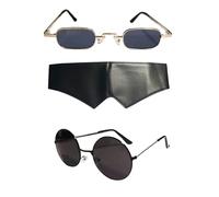 RAINDEWLL Gojo Glasses Blindfold Gojo Satoru Sunglasses Eyewear Mask Anime Cosplay Prop (black-3pcs)