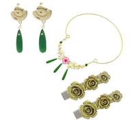 RAINDEWLL Maomao Cosplay Earrings Necklace Hairpin Set Apothecary Diaries Mao Mao Cosplay Hair Accessories Set, One Size, Acrylic, No Gemstone