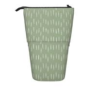 Raindrop Boho Abstract Pattern Sage Green,Standing Pencil Holder Stationery Bag Pencil Pouch Organizer Telescopic Pencil Case