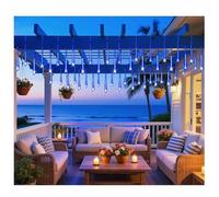 Raindrop Meteor Shower Icicle Lights 10 Tube 360 LED 12 Inch Plug In Dripping Icicle Light For Tree Porch Roof Yard Xmas Halloween Decoration, Blue(Blue,Plug-in 30cm)