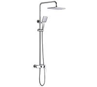Rainfall Shower Combo Set with Handheld Showerhead Rectangular Shower Faucet Black Bathtub Mixer Luxury Bathroom Shower System for Modern Home LWX