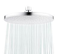 Rainfall Shower Head Chrome Fixed Showerhead 8.8-Inch Round Bathroom Rainhead Overhead Waterfall Shower Head with Adjustable Swivel Ball Joint | G1/2" Universal Fitting
