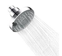 Rainfall Shower Head Fixed Showerhead 3.7-Inch Small Round Bathroom Rainhead 3-Setting Overhead Waterfall Shower Head with Adjustable Swivel Ball Joint G1/2" Universal Fitting ABS Chrome