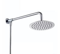 Rainfall Shower Head Set, Chrome Rainfall Overhead Kit 15cm Round Shower Head 400mm Shower Rod 1.5m Hose for Shower System