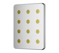 Rainfall Shower Head with 4 Point Interface and Pressurized System for a Soothing Cleanse (Silver)