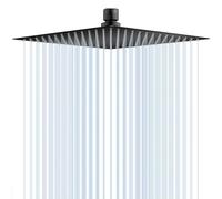 Rainfall Shower Heads with Self-Cleaning Silicone Fixed Rain Shower Head 12 Inch, Square Powerful High Pressure Overhead Shower Head Chrome