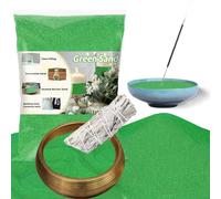 RAINFLOW 15 OZ Fine Green Sand for Crafts - Colored Quartz Zen Garden Sand Decorative for Vases Filler, Wedding Unity Ceremony, Incense Burner, Ritual Incense