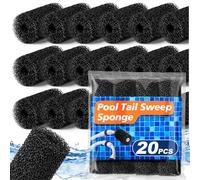 RAINFLOW 20PCS Black Polyurethane Foam Pool Tail Sweep Sponge - Replacement for 180 280 360 380 480 3900 Pool Cleaners