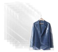 RAINFLOW 30 Pack Clear Garment Bags-Garment Bags for Hanging Clothes,Clear Plastic Bags,Plastic Clothes Covers Hanging,Dust Proof Dry Cleaner, Home Storage, Travel (60x90cm)