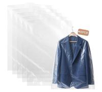 RAINFLOW 40 Pack Clear Garment Bags-Clear Clothes Covers Plastic Garment Bags Dry Cleaner Bags for Hanging Clothes Storage,60x90cm