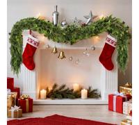 RAINFLOW 5.9Ft Christmas Cedar Garland - Artificial Realistic Christmas Garland for Mantle, Norfolk Pine Garlands for Fireplace Front Door Stair Window Wall Dining Table Indoor Outdoor Party