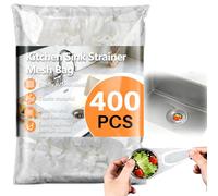 RAINFLOW Disposable Kitchen Sink Strainer Mesh Bag - 400 Pcs Kitchen Sink Food Catcher Mesh Bag Elastic Net Drain Hair Catcher Strainer Bags For Drain Anti-Clogging Collecting Food Waste (4 x 4 Inch)
