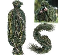 RAINFLOW Ghillie Suit Thread - Lightweight Synthetic Material Yarn to Build Your Own Layout,Camouflage Cape,Hunting Gear for CS Game,Halloween 18" Long,1/2 lb Bundle(Woodland)