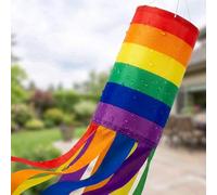 RAINFLOW Rainbow Windsock - Wind Socks for Outside Heavy Duty Windsocks Outdoor Wind Sock 40 Inch Rainbow Flag Hanging Outdoor Decor for Garden Yard Porch Spring Windsock, with Hook, 2 Pack