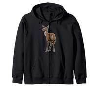 Rainforest Animals - Roe Deer Zip Hoodie