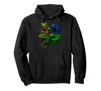 Rainforest Creatures Collage Frogs Chameleon Snake Wildlife Pullover Hoodie