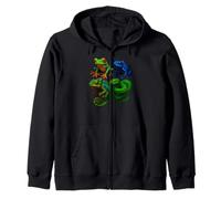 Rainforest Creatures Collage Frogs Chameleon Snake Wildlife Zip Hoodie