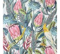 Rainforest Escape Green Pink Wallpaper Tropical Jungle Leaf Feature Wall SW12