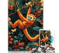 Rainforest Gibbon Jigsaw Puzzles 1000 Pieces for Adults Teens,Learning Educational Toy for Is Ideal As A Gift for The Whole Family (38x26cm)