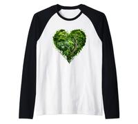 Rainforest heart protect save trees forest plant love nature Raglan Baseball Tee
