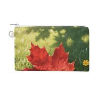 Rainforest Hydrangea Wallet for Men Women Canvas Coin Purse Zippered Change Holder with Secure Closure, Pretty Leaves, One Size, Pretty Leaves