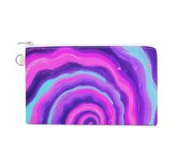 Rainforest Hydrangea Wallet for Men Women Canvas Coin Purse Zippered Change Holder with Secure Closure, Purple - Pink Vortex, One size