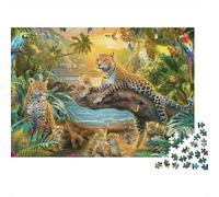 Rainforest Jaguar 1000 Piece Jigsaw Puzzle 1000pc Jigsaw Puzzle Set for Adults Paper Focus Gift Home Decor 38x26cm/1000pcs