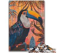 Rainforest Parrot Jigsaw Puzzles for Teenagers 1000,Learning Educational Toys Family Games with Matching Poster And Trivia Sheet (38x52cm)