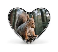 Rainforest Parrot Lapel Pin Heart Brooches And Pins - Metal Badge for Shirts, Jackets, Hats | Durable Fashion Accessory & Gift for Men, Women, Events, Squirrel, Love form