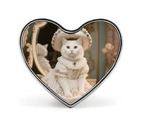 Rainforest Parrot Lapel Pin Heart Brooches And Pins - Metal Badge for Shirts, Jackets, Hats | Durable Fashion Accessory & Gift for Men, Women, Events, Rococo cat, Love form