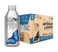 RainForest Premium & Natural Artesian Spring Water from Costa Rica, Aluminium Bottle Cans 16fl.oz/473ml. (12 Pack)