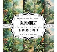 Rainforest Scrapbook Paper: 20 Double Sided Decorative Craft Paper Sheets | for Junk Journals, Collage, Origami, Mixed Media Art, & More | Premium Color | 8.5" x 8.5"