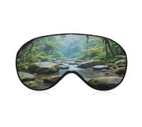 Rainforest Stream Beach Eye Cover Breathable Comfortable Eyeshade Soft Skin Friendly Sleep Mask Party Night Blindfold with Fashion Adjustable Eye Mask for Night Sleeping Travel Nap