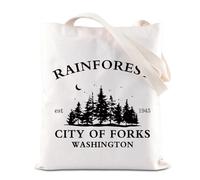 Rainforest Twi-light Merch Edward's Girl Gift Forks Washington Gift Vampire Lover Tote Bag City Of Forks Gifts (RAINFOREST UK)
