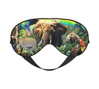 Rainforests and Wildlife Print Sleep Mask with Adjustable Strap, Comfortable Eye Cover for Travel, Yoga, Napping, Sleeping & Relaxation