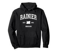 Rainier Oregon OR Vintage Athletic Sports Design Pullover Hoodie