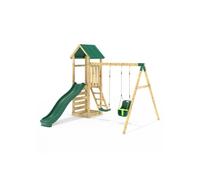 Rebo Adventure Wooden Climbing Frame, Swing Set And Slide - Rainier Green
