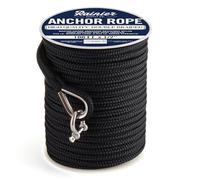 Rainier Supply Co Double Braided Nylon 1/2" Anchor Rope - Available in 100' - 300' Lengths - Anchor Line/Boat Anchor Rope with 316SS Thimble