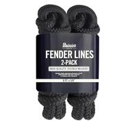Rainier Supply Co Fender Line - 2 Pack Premium Double Braided Nylon 6' x 3/8" Boat Fender Lines with 5" Fender Loop - Boat Accessories, Black