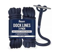 RainierSupplyCo Dock Lines 1, 2 & 4 Pack - Boat Rope for Docking with Loop - Premium Double Braided Nylon Marine Rope - Mooring Line with Eyelet - Boat Accessories