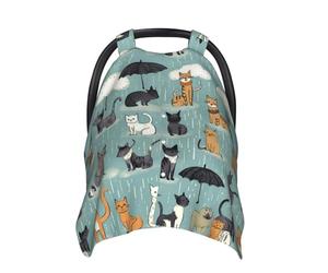 Raining Cats & Dogs Baby Car Seat Canopy Cover, Multi Use Breathable Nursing Breastfeeding Covers for Mom Soft Stroller Sun Shade Newborn Shower Gift