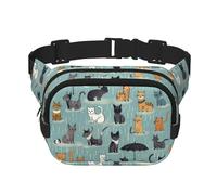 Raining Cats & Dogs Fanny Packs Belt Bag Small Fashion Crossbody Waist Pack Lightweight Sling Chest Bag Bumbag For Women Men Running Workout Hiking Traveling