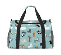 Raining Cats & Dogs Handheld Crossbody Travel Bag Weekender Bag Carry Travel Bag Duffle Bag Gym Bag for Men Women
