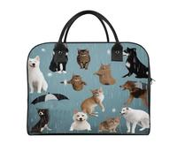Raining Cats & Dogs Laptop Tote Bag Casual Travel Handbag Multi Pocket Shoulder Bags for Work Travel